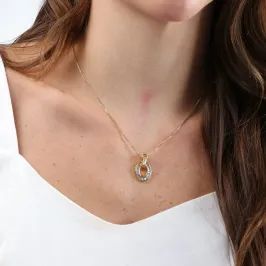 COLAR OVAL COM ZIRCONIA
