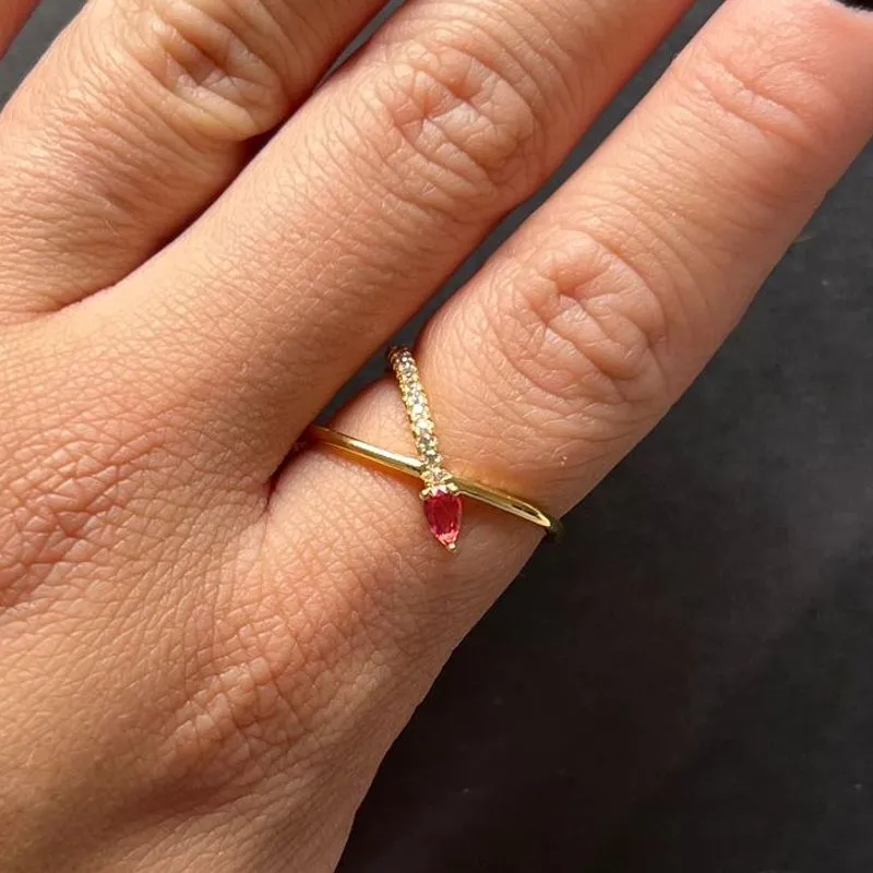 ANEL COM PEDRA ROSA